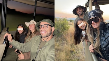 Alejandra Baigorria y Said Palao viven un safari familiar en Sudáfrica, pero las redes notan una fría distancia