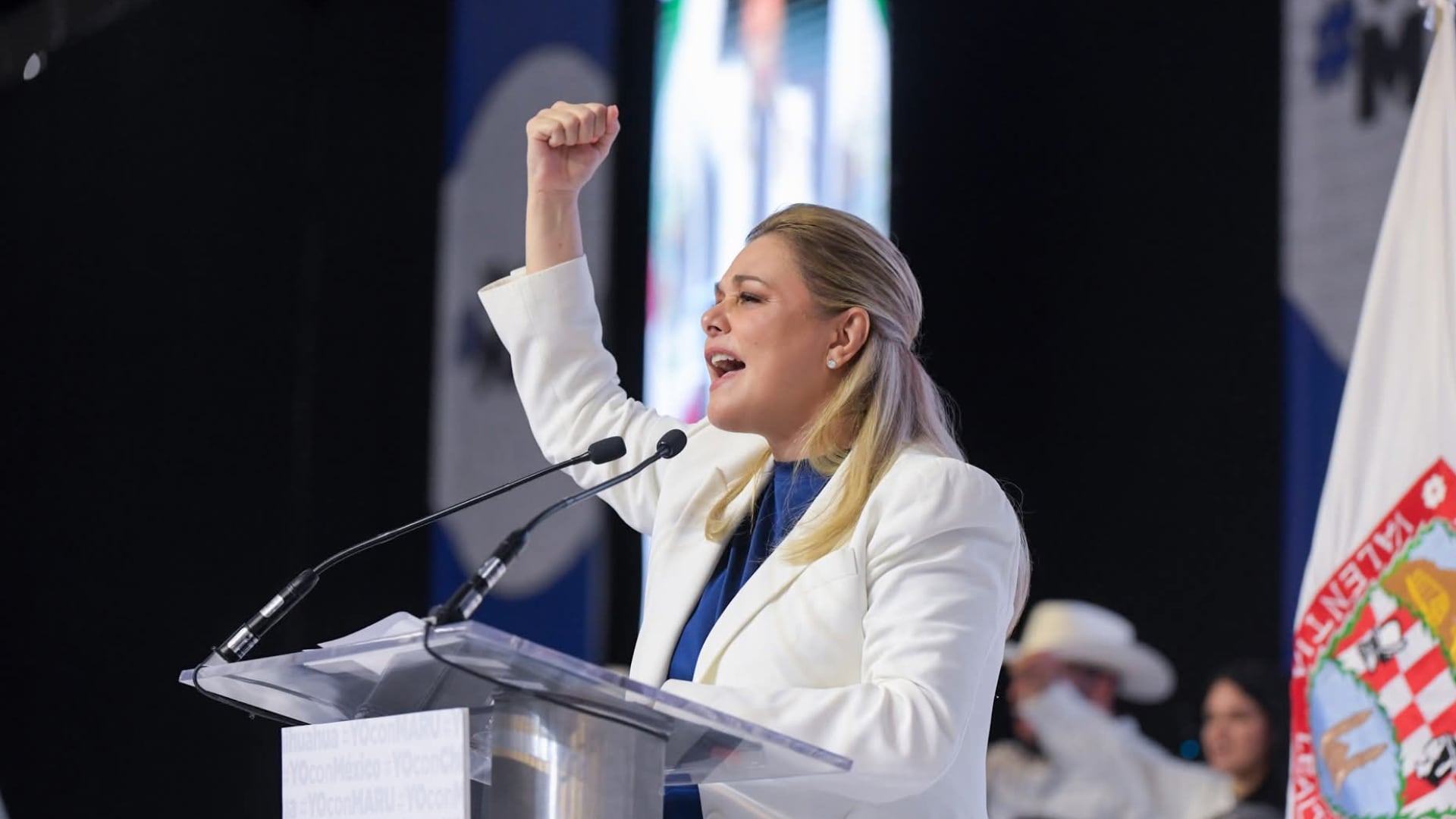 Maru Campos se lanzó con todo en contra de Morena y el Gobierno Federal, en su discurso resaltó las acusaciones en contra del gobierno de Rubén Rocha Moya. (Foto: @MaruCampos_G)