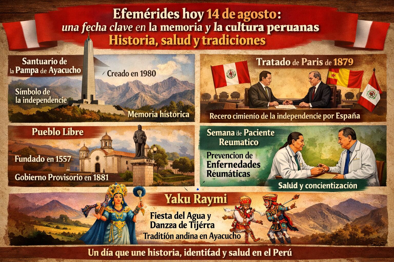 Efemérides hoy 14 de agosto: una fecha clave en la memoria y la cultura peruanas historia, salud y tradiciones