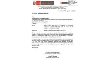 Oficio presentado por el ministro