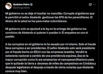 Gustavo Petro - crédito @petrogustavo/X