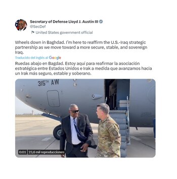 Mensaje de Lloyd Austin en