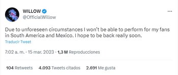 A través de su Twitter