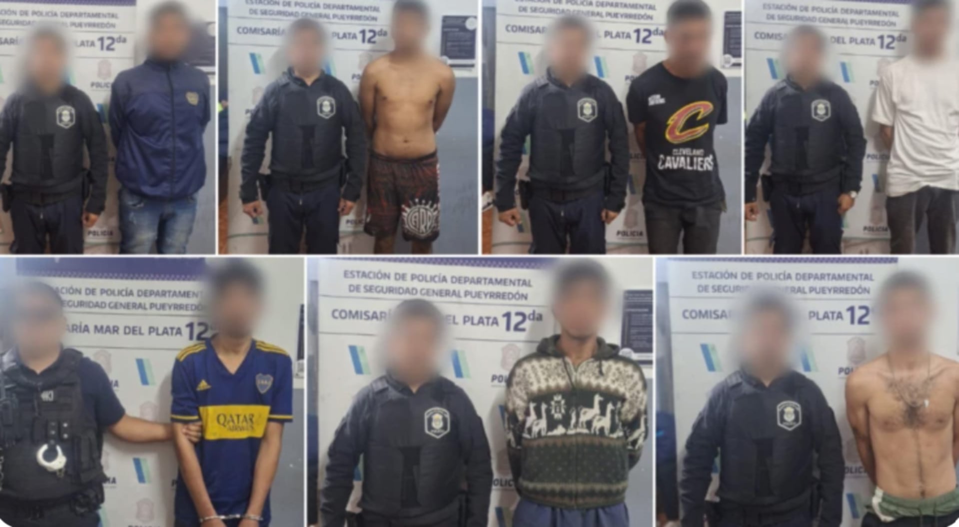 Agentes de la policía detuvieron a ocho individuos implicados en una violenta pelea callejera que ocurrió en Mar del Plata (0223)