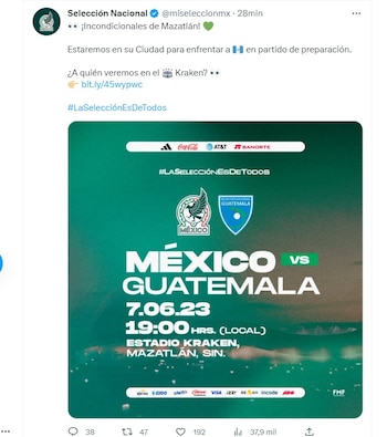 La selección mexicana jugará en