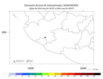 Imágen 3: Hidroestimador de las últimas tres horas.