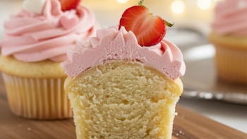 Cupcakes decorados con corazones y