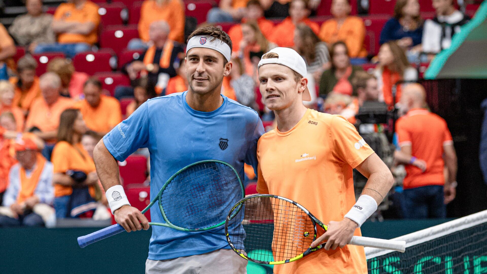 Tomás Etcheverry y Jesper de Jong abrieron la serie entre Argentina y Países Bajos de Copa Davis (Foto: Omar Rasjido / Prensa AAT)