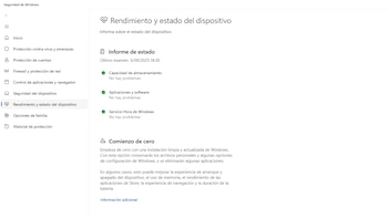 Rendimiento y estado del dispositivo