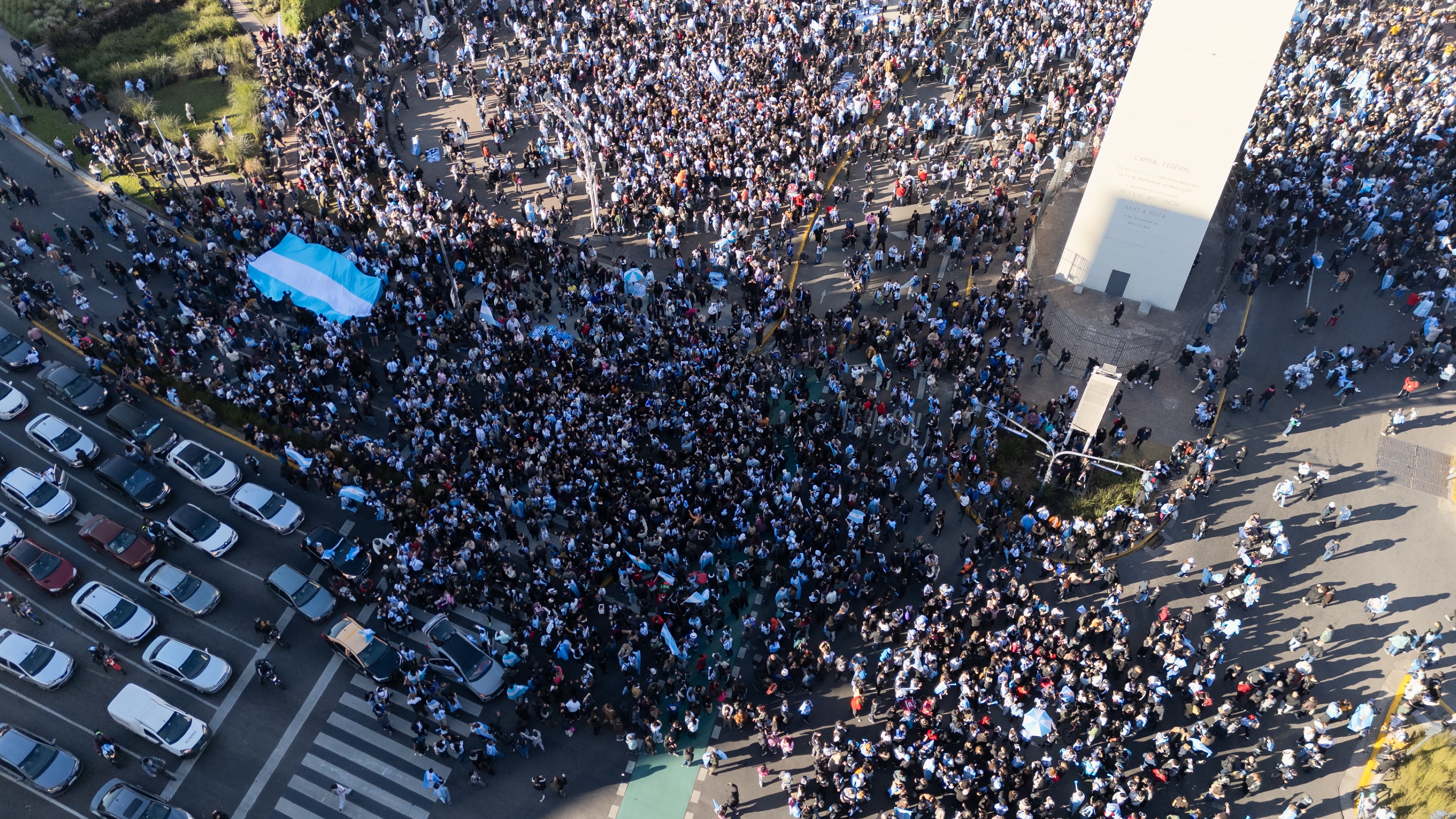 Los hinchas argentinos celebraron la victoria ante Egipto (Jaime Olivos)