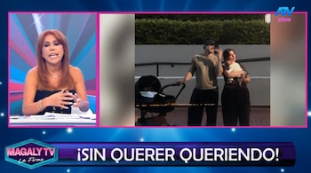 Hugo García e Isabella Ladera aparecen separados y Magaly Medina habla de “problemas en el paraíso”. Captura: Magaly TV La Firme.