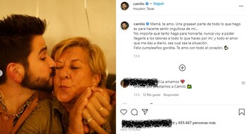 Post en Instagram de Camilo. Foto: @camilo