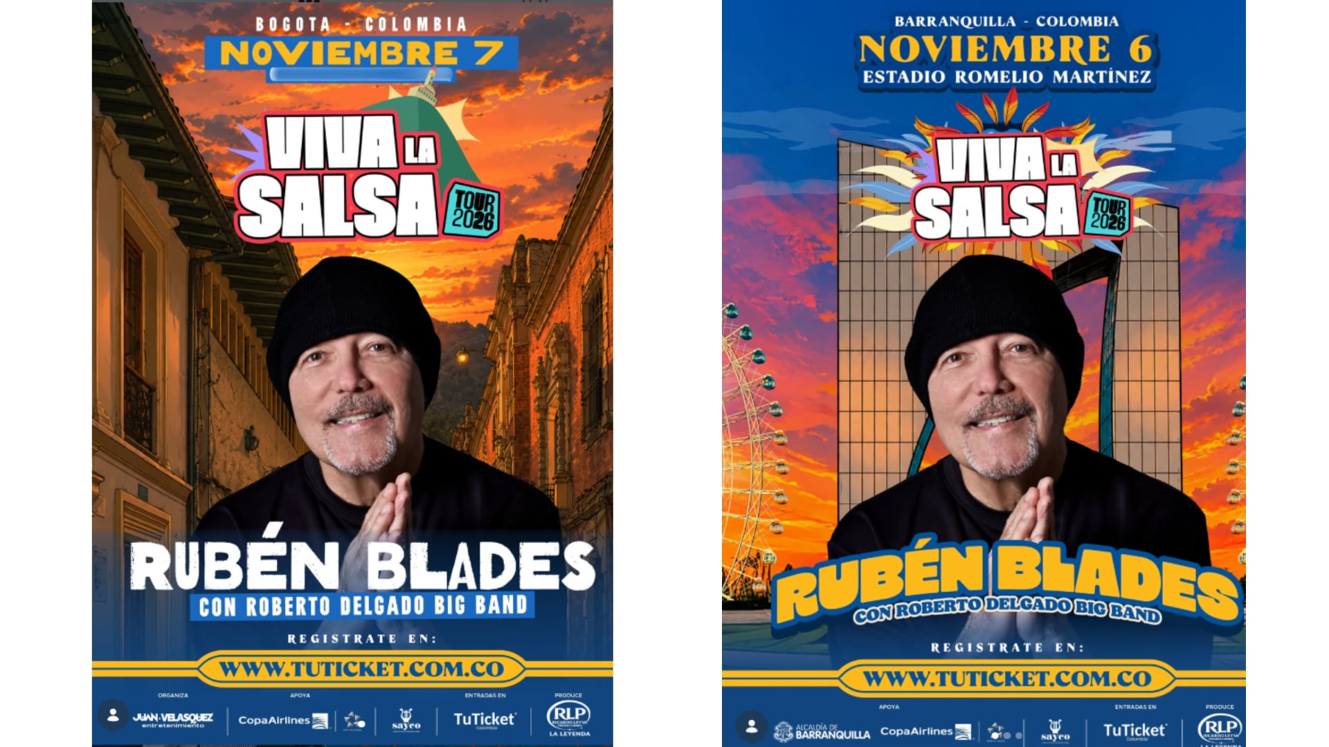 Rubén Blades volverá a los escenarios colombianos con conciertos en Barranquilla y Bogotá, como parte del esperado Viva la Salsa Tour 2026 - crédito @vivalasalsacolombia/ Instagram