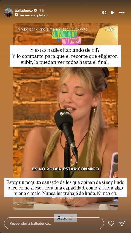 El enojo de Bal por el debate que se armó en un programa de stream