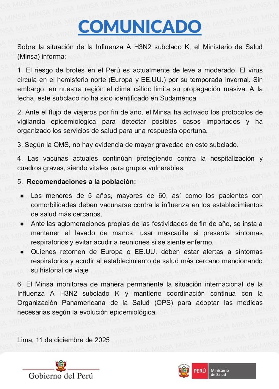 Comunicado del Minsa