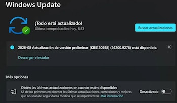 Windows Update muestra el botón de reinicio así este se encuentre instalando otras actualizaciones.