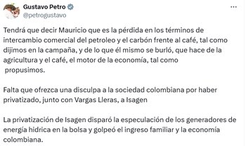 El presidente le pidió al