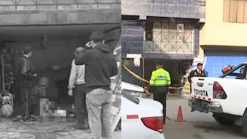 La Policía Nacional cercó el negocio de lavado de autos ubicado en la cuadra 6 de la avenida Jorge Basadre, donde ocurrió el ataque. Foto: Composición Infobae Perú