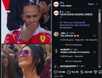Kim Kardashian y Lewis Hamilton tuvieron un momento rampantico durante la premiación de Fórmula 1. (Instagram)
