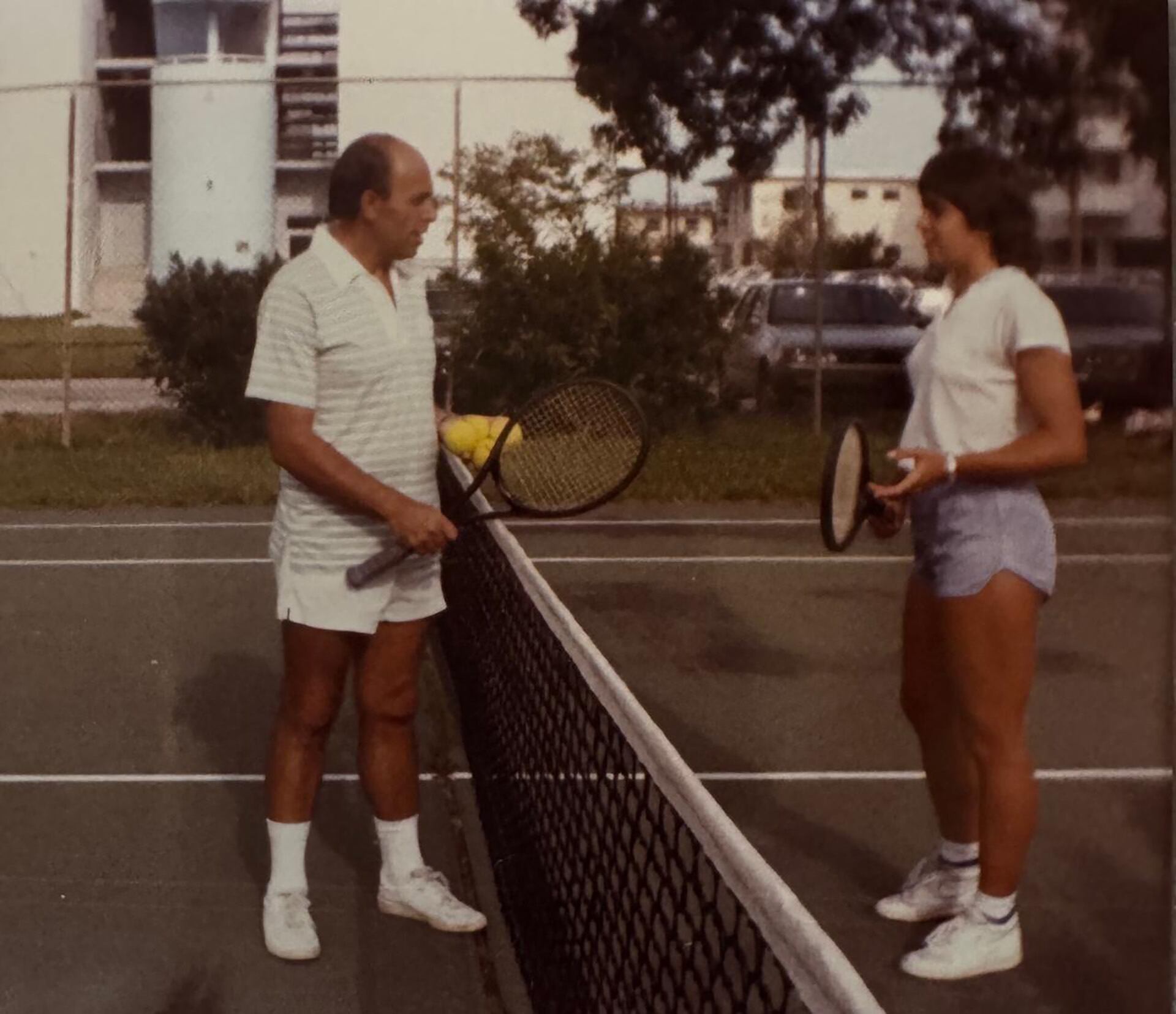 La tenista junto a su padre.
