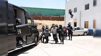 Simulacro de emergencia realizado por e GERI. Crédito: FGJCDMX