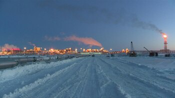 Plantas de gas ruso que viaja hacia Europa vía Ucrania.