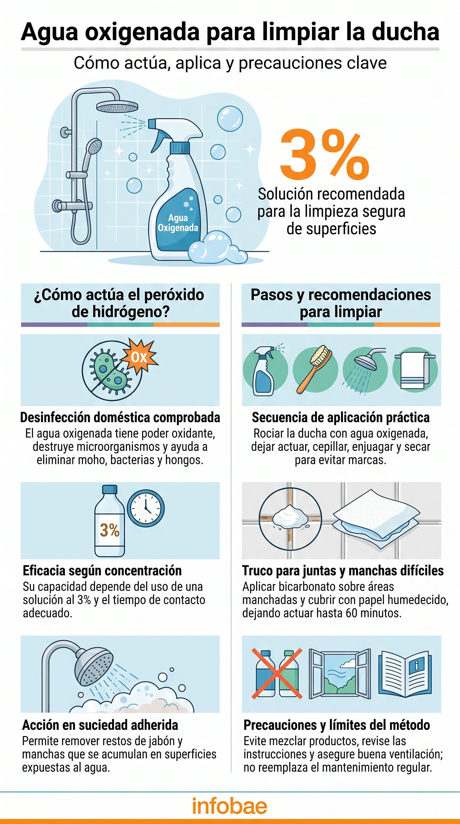 Las superficies de la ducha acumulan restos minerales, suciedad y microorganismos por el vapor y el uso diario. (Imagen Ilustrativa Infobae)