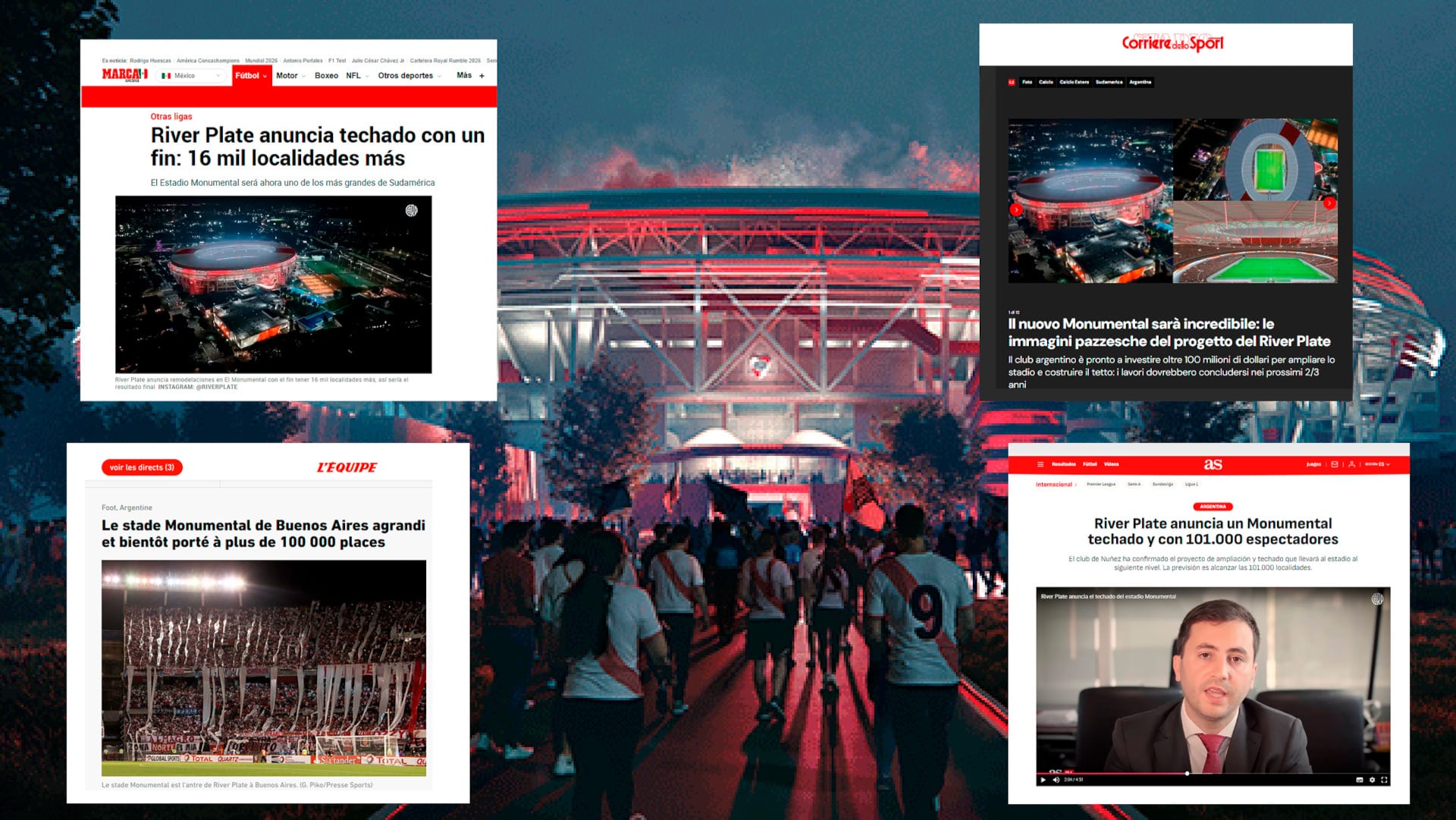 El mundo habló de la ampliación y techado del estadio Monumental