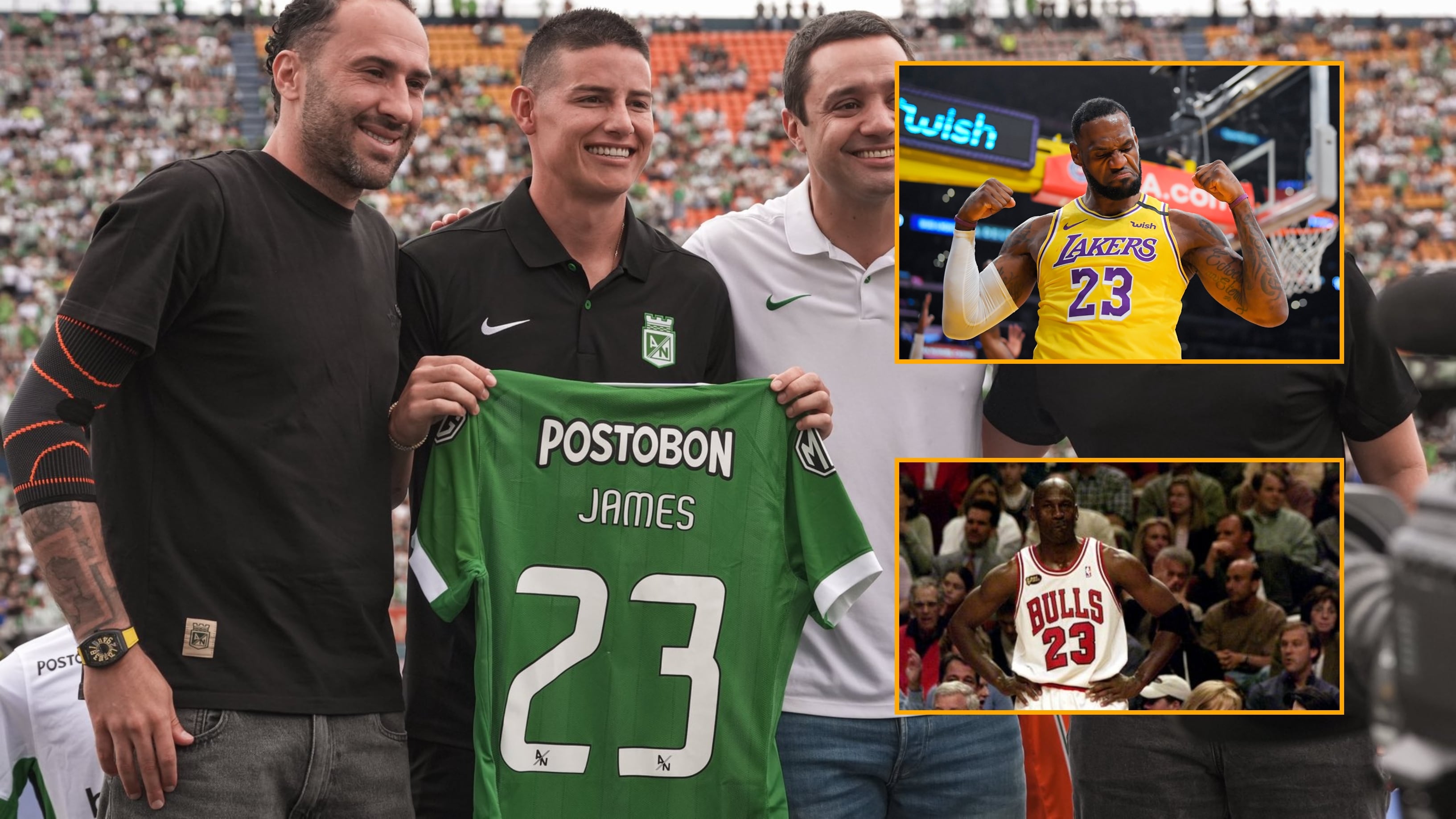 James Rodríguez eligió el #23 para jugar en el segundo semestre del 2026 con Atlético Nacional inspirado por LeBron James y Michael Jordan - crédito Reuters y Atlético Nacional