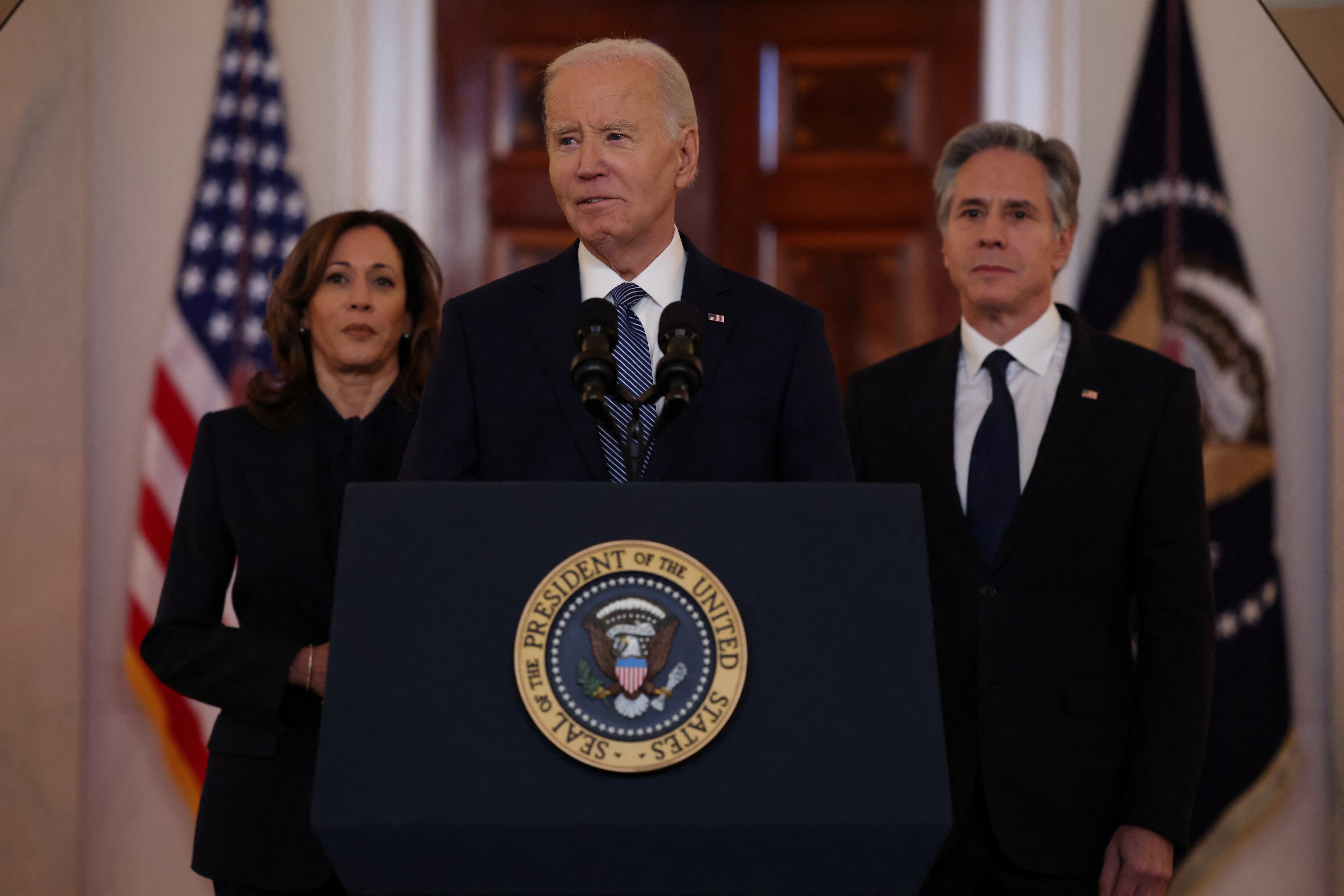 Joe Biden celebró el acuerdo entre Israel y Hamas (REUTERS/Evelyn Hockstein)