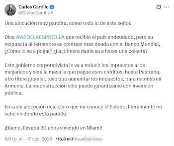 - crédito @CarlosCarrilloA/X