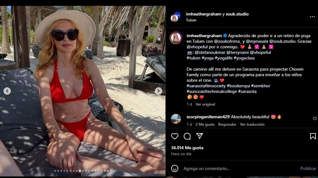 Heather Graham deslumbró a sus seguidores con fotos en bikini a sus 55 años  - Infobae