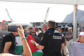 Suspendida la presentación de Marcos-Ricardo Barnatán, boicoteado por colectivos propalestinos (Ágora Luis Toca / Europa Press)