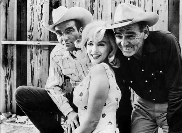 Montogomery Clift, Marilyn Monroe y Clark Gable