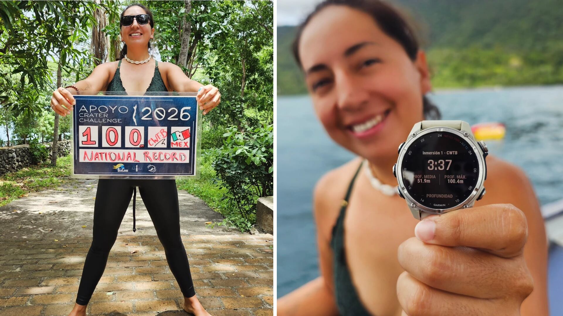 Montserrat Peart hace historia para México y desciende hasta los 102 metros de profundidad en Peso Constante con Bi-aletas