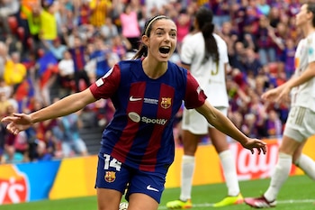 Aitana Bonmatí celebra un gol. (AP Foto/Alvaro Barrientos, Archivo)