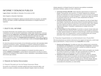 El documento señala que la camioneta de placas ABU666 se destinó durante más de seis meses a Bogotá para atender asuntos de la esposa del comandante - crédito @SARGENTOCHALA / X
