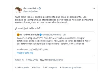 El presidente Gustavo Petro, en