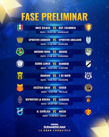 Así se disputarán los horarios de la otra mitad de la gloria - crédito @Sudamericana / X