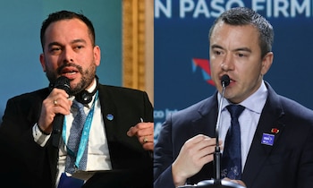 Edwin Palma instó al presidente de Ecuador, Daniel Noboa, a dedicarse a gobernar, en rechazo a declaraciones que hizo que afectan al Gobierno colombiano - crédito Justin Tallis/Reuters y Aris Martínez/Reuters