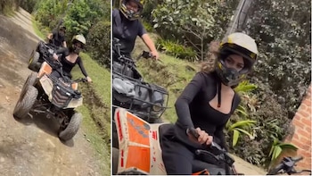 El video registró el momento posterior a la caída de Gisela Castaño durante un recorrido recreativo - crédito @gisela.mc/ Instagram