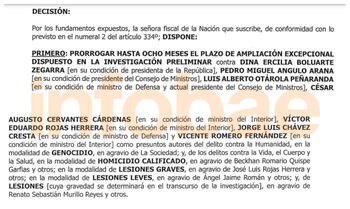 Disposición de Patricia Benavides a