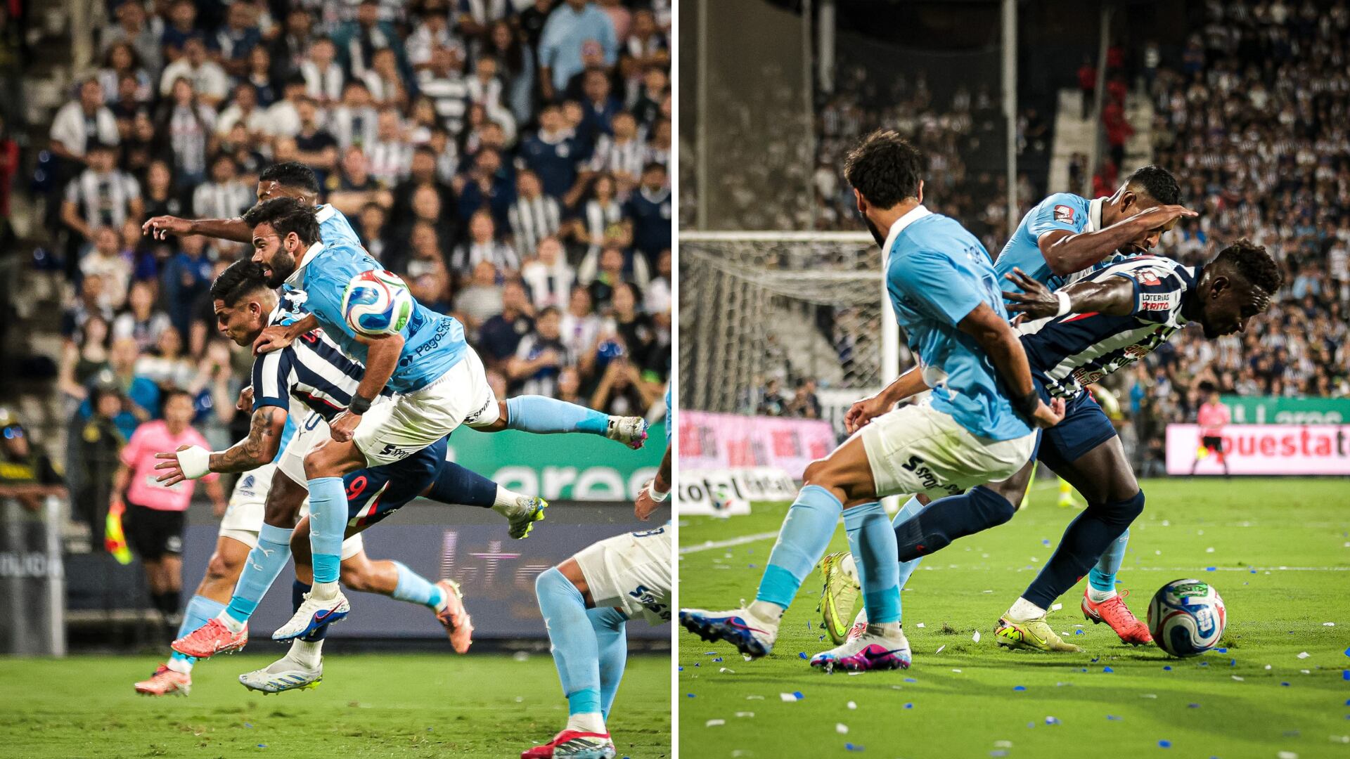 La defensa de Sporting Cristal controló bien a Luis Ramos y Eryc Castillo.