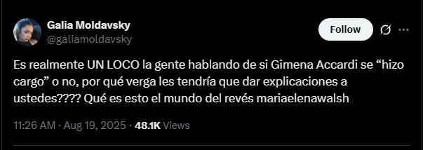 La palabra de Galia Moldavsky luego de la declaración de Accardi (X)