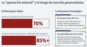 La disputa entre Estados Unidos y China también se plasma en la carrera por las tierras raras, y los yacimientos de Argentina, sumados al alineamiento con Donald Trump, podrían otorgarle un nuevo rol a nivel mundial