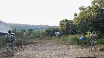 Los agentes aseguraron un campo