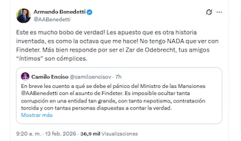 El ministro Armando Benedetti negó