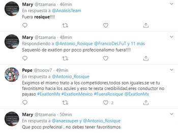 Algunos mensajes contra Rosique