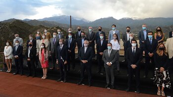 Alberto Fernández durante el encuentro