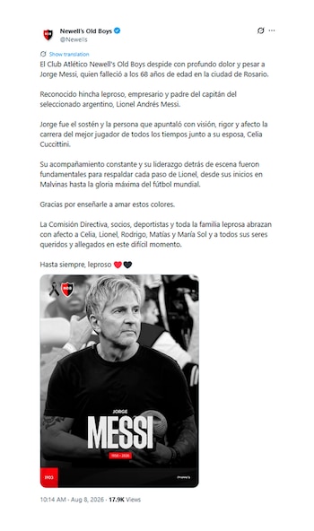 comunicado jorge messi